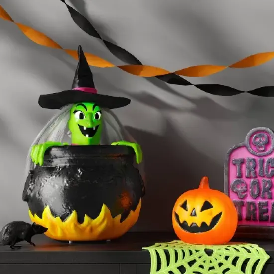 18" Rising Witch Cauldron Halloween Decorative Prop Black - Hyde and EEK! Boutique&trade; image {1}