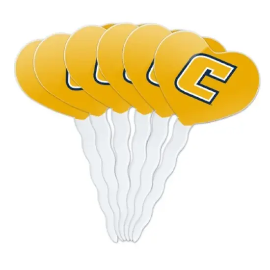 University of Tennessee at Chattanooga Secondary Logo Heart Love Cupcake Picks Toppers Decoration Set of 6 image {7}