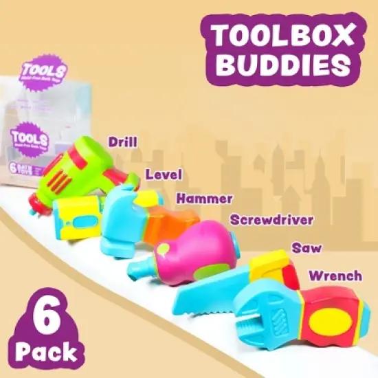 Tub Works Tools Mold Free Bath Toys, 6 Pack image {9}