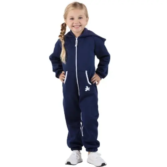 Joggies - Navy Blue Toddler Footless Hoodie Onesie image {1}