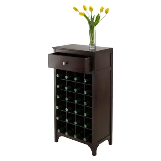 Ancona 24 Bottles Drawer Wine Cabinet Wood/Coffee - Winsome image {3}