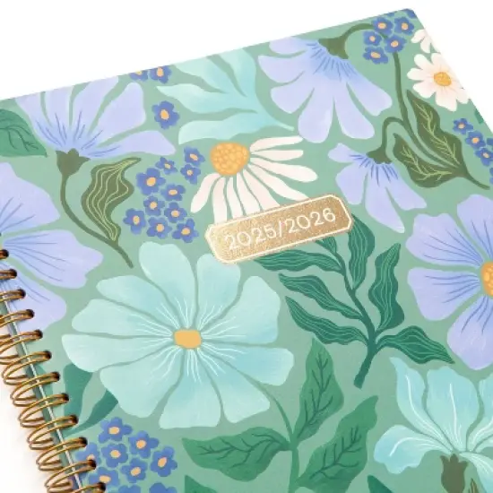 greenroom 2025-2026 Weekly/Monthly Planner 8.5"x10.75" Hardcover Garden Floral Sage image {4}