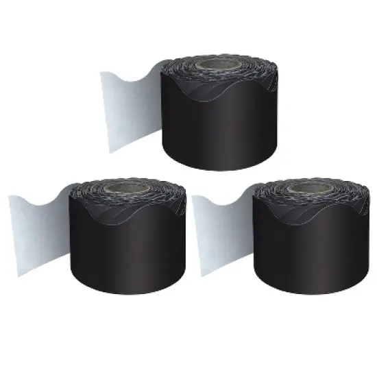 Carson Dellosa Education Black Rolled Scalloped Border, 65 Feet Per Roll, Pack of 3 image {3}