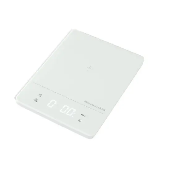 KitchenAid 11lb Waterproof Kitchen Digital Food Scale White: LED Display, Battery Powered, Coffee & Food Weight Scale image {7}