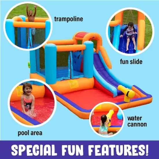 Hoovy Kid's Inflatable 3-in-1 Water Slide with Pool & Bounce House, 8.5 FT. (L) x 12 FT. (W) x 6 FT. (H), Air Pump & Carry Bag Included image {2}
