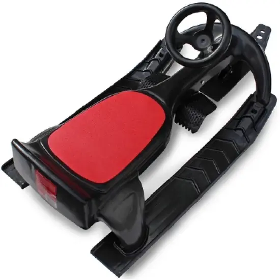 Flexible Flyer PT Blaster plastic sled with steering wheel - Black/Red image {2}