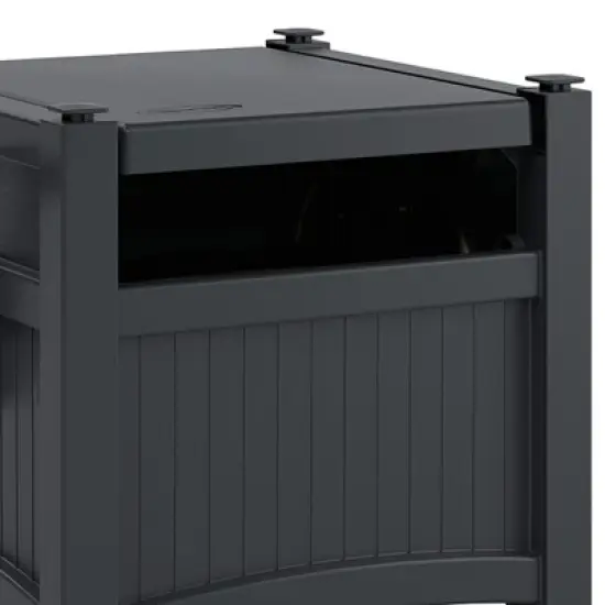 Suncast Hideaway 100-Foot Garden Hose Reel for 5/8" Hoses w/Stay-Up Lid & Crank Handle for Hassle-free Outdoor Storage, Cyberspace (2 Pack) image {3}