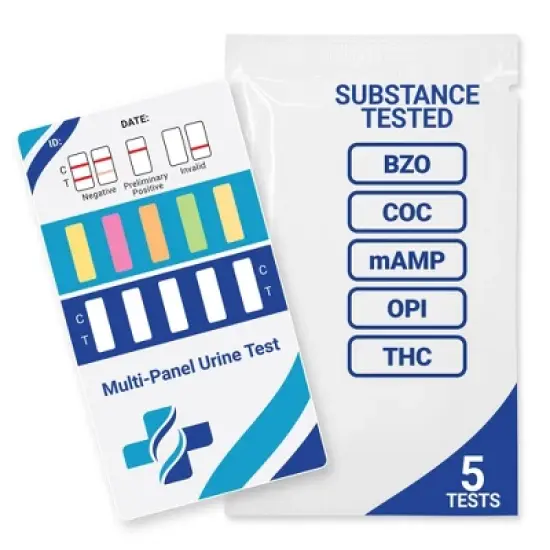 Mintegrity [5pk] 5 Panel Urine Drug Test Kits for Home | High Sensitivity Substance Screening Home Detection Urine Dip Card image {1}