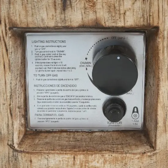 Christopher Knight Home Waldo 30,000 BTU Lightweight Concrete Propane Fire Pit with Wood Pattern image {6}