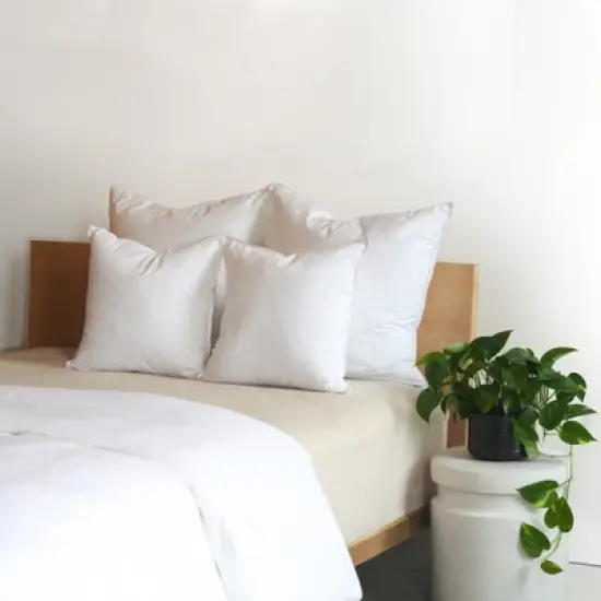 20" x 20" Down Alternative White Square Pillow Insert | BOKSER HOME image {4}