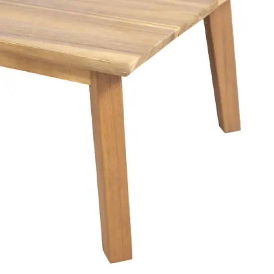 Christopher Knight Home Burchett 4 Pieces Patio Acacia Wood and Wicker Conversation Set with Cushions image {9}