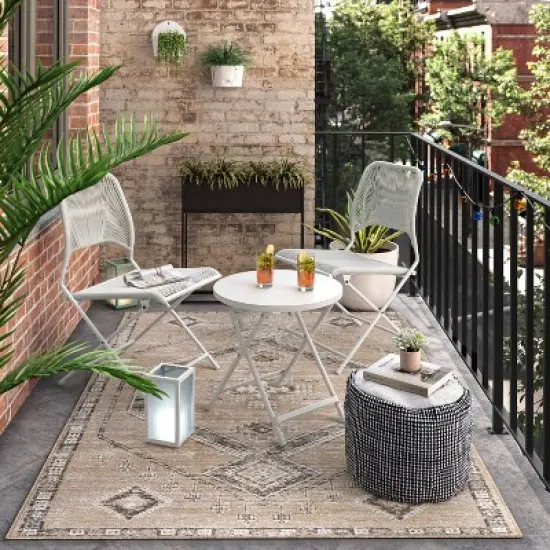 5'x7' Sunset Moroccan Tapestry Rectangular Woven Outdoor Area Rug Light Brown - Opalhouse&trade; image {1}