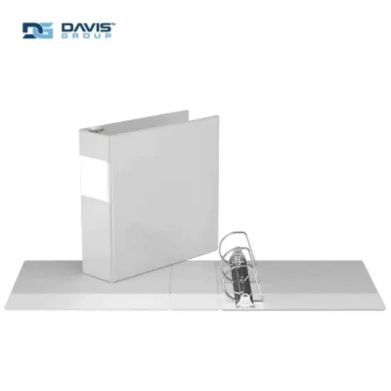 Premium Economy 3" Angle D Ring Binder 6pk White: Davis Group, Hard Cover, 625 Sheet Capacity, 2 Pockets, Polypropylene image {1}