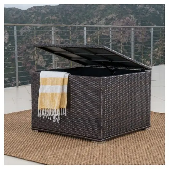 Santa Rosa Wicker Storage Box - Multibrown - Christopher Knight Home image {3}