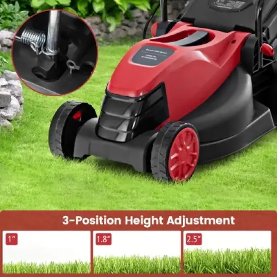 Costway Electric Corded Lawn Mower 10/12-AMP 13/14-Inch Walk-Behind Lawnmower with Collection Box image {7}