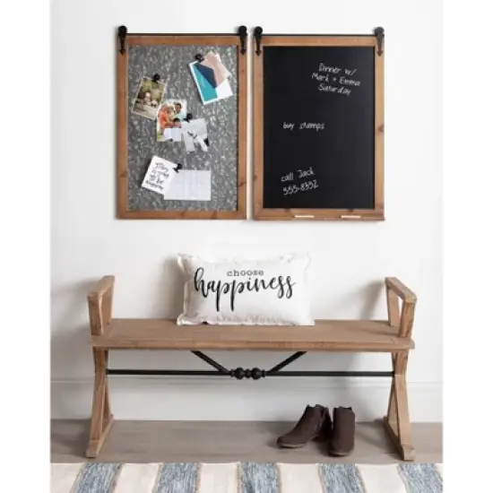 21.5" x 2" Cates Barn Door Wood Framed Chalkboard Rustic Brown - Kate and Laurel image {4}