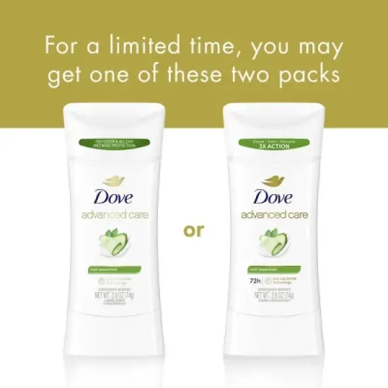 Dove Beauty Advanced Care Cool Essentials 72-Hour Solid Antiperspirant & Deodorant Stick - 2.6oz image {6}