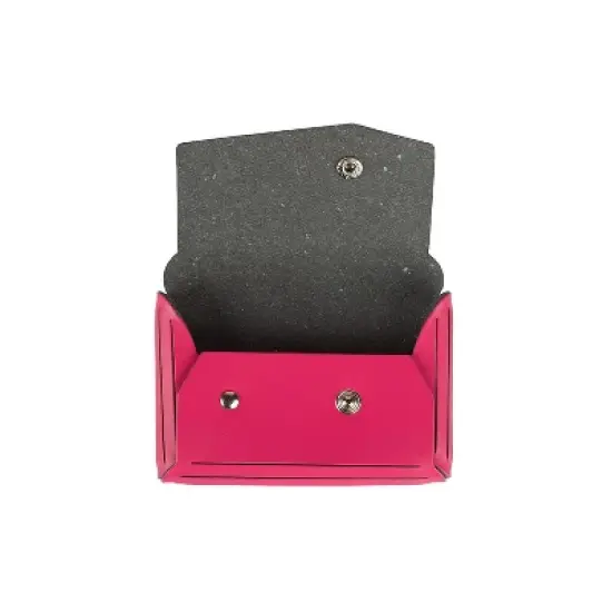 JAM Paper Italian Leather Business Card Holder Case w/Angular Flap Fuchsia Pink 233329912 image {2}