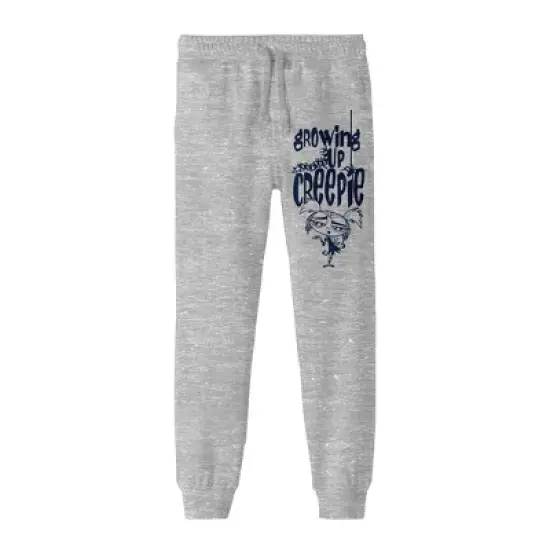 Bioworld Growing Up Creepie Large Logo Graphic With Character Art Youth Heather Gray Graphic Jogger Pants image {3}