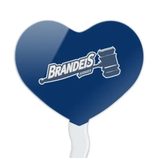 NCAA Brandeis University Primary Logo Heart Love Cupcake Picks Toppers Decoration Set of 6 image {1}