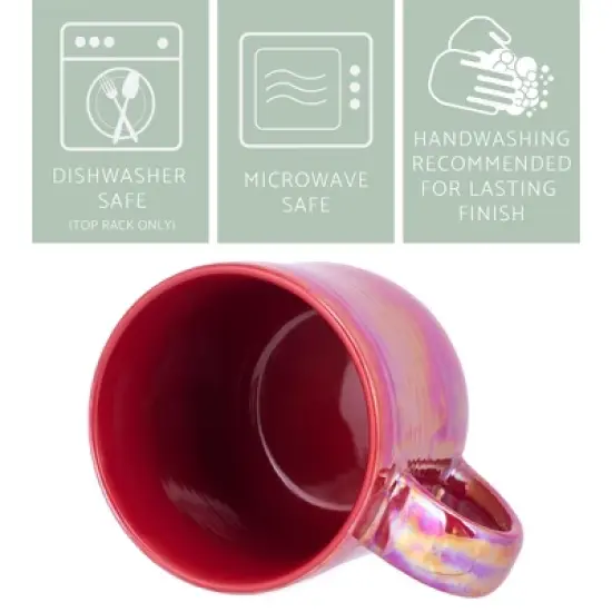 Elanze Designs Glossy Reactive Glaze Large 17 Fluid Ounce Everyday Kitchen Food Grade Ceramic Stoneware Coffee Mug Cup with Comfort Curved Handles, image {2}