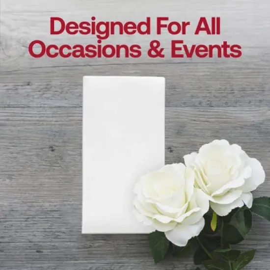 Smarty Had A Party White Linen-Like Premium Paper Buffet Napkins - 288 pcs image {5}