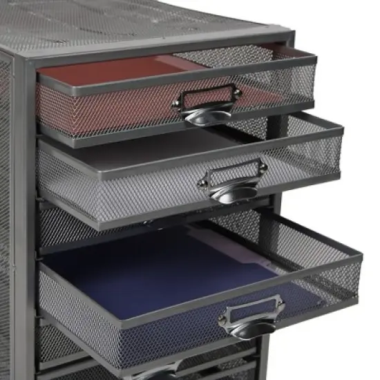 Mind Reader Mesh 10 Drawer Cabinet, Silver image {5}