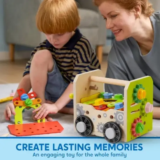 Joyfy Montessori Toys for Toddlers 3 4 5 6 Year Old, 51Pcs Kids Tool Set,Wooden Educational Learning Construction Toys for Boys & Girls, Birthday Gift image {5}