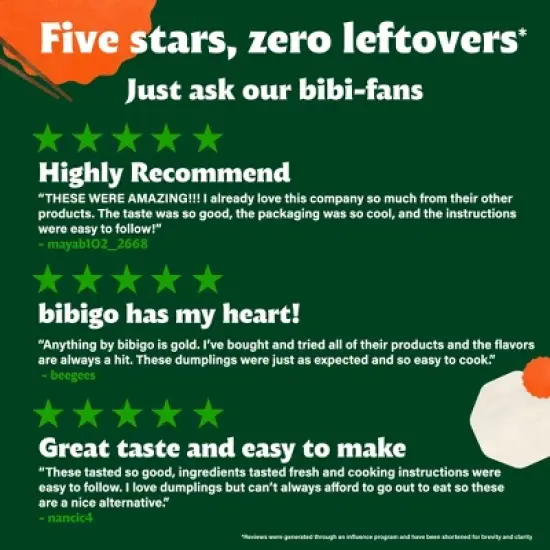 bibigo Frozen Chicken & Vegetable Steamed Dumplings - 6.6oz image {4}