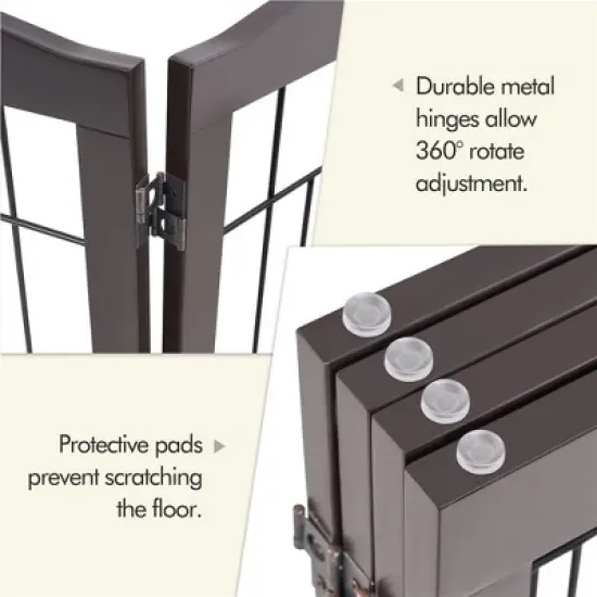 Yaheetech 31.5&Prime; Height Pet Gate with Wood and Wire for Doorway image {4}