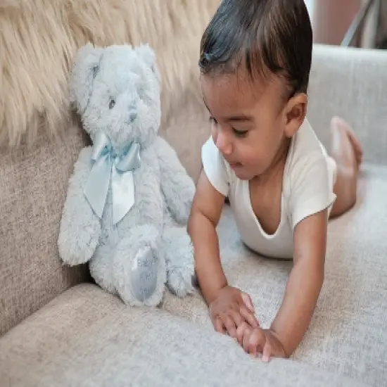 Bearington My First Bear: Classic Hand-Sewn 12-Inch Blue Stuffed Bear image {2}