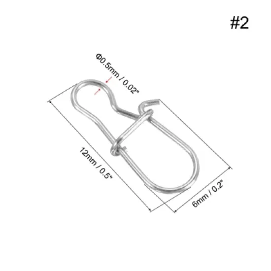 Unique Bargains Stainless Steel Quick Lock Design Connector Fishing Snaps 200 Pcs image {1}