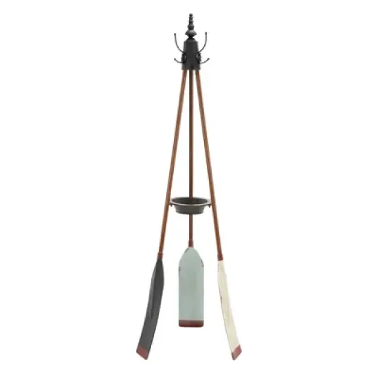 Metal Nautical Style Coat Rack Tripod Base - Olivia & May image {13}
