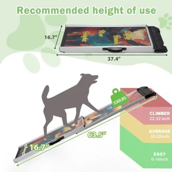 Sandinrayli Retractable Dog Car Ramp, Telescoping Dog Steps for Trucks SUV image {2}