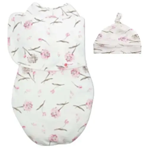 embe Newborn Swaddle Wrap and Top Knot Hat Set (0-3 months) image {2}