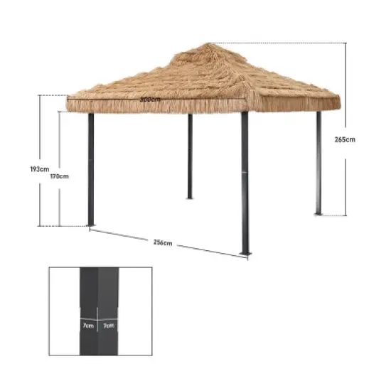 Ainfox 10x10 Thatched Tiki Bar Gazebo, Patio Gazebo image {1}