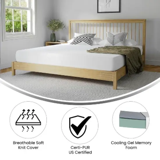 Merrick Lane CertiPUR-US Certified Memory Foam Mattress Infused with Charcoal & Green Tea Cooling Gel image {5}