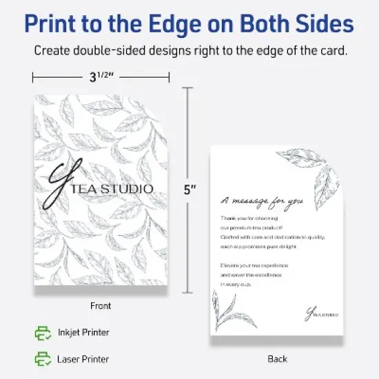 Avery Rectangle Flat Cards, 3-1/2" x 5", Matte White, 40 Total image {5}