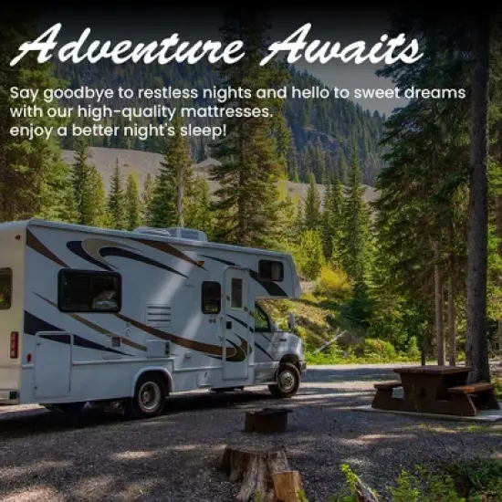 Continental Sleep, 4" High-Density Cooling Gel Memory Foam RV Mattress Replacement, Medium Firm, Camper Vans and other furniture application, image {4}