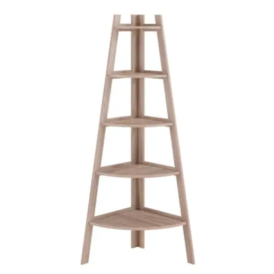 63" x 26.5" Five-Tier Pyramid Corner Ladder Shelf - Danya B. image {6}