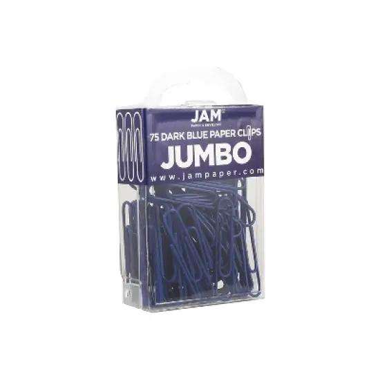 JAM Paper Colored Jumbo Paper Clips Large 2 Inch Dark Blue Paperclips 42186869A image {2}