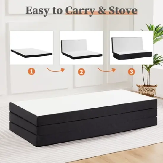 MAYEERTY Mattress - Twin Size Tri Folding Memory Foam Mattress image {9}