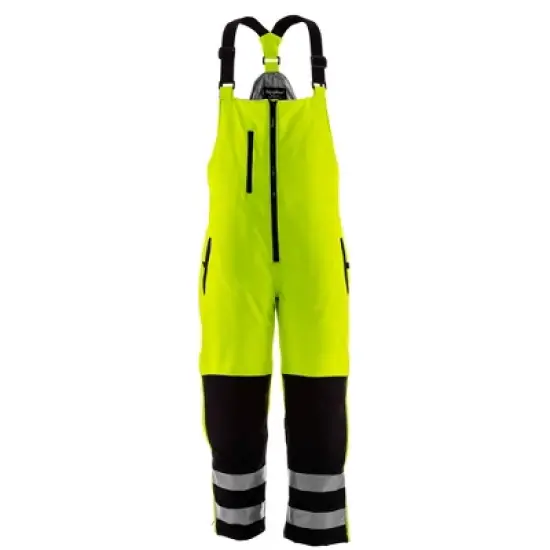 RefrigiWear Mens High Visibility Reflective Insulated Softshell High Bib Overall image {3}