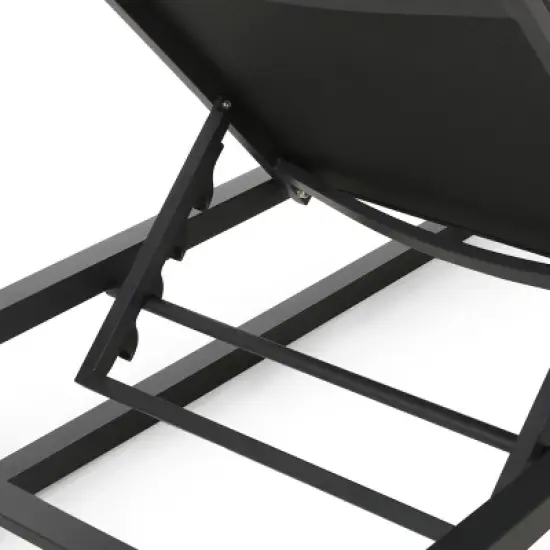 Christopher Knight Home Mottetta Outdoor Mesh and Aluminum Armless Adjustable Chaise Lounge image {5}