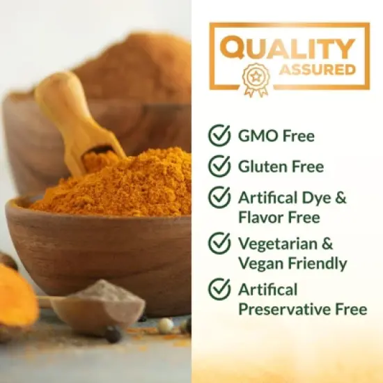 Turmeric Gummies with Black Pepper & Ginger for Best Absorption, 95% Curcuminoids Tumeric Curcumin - 60 Gummies By Nature's Nutrition image {6}
