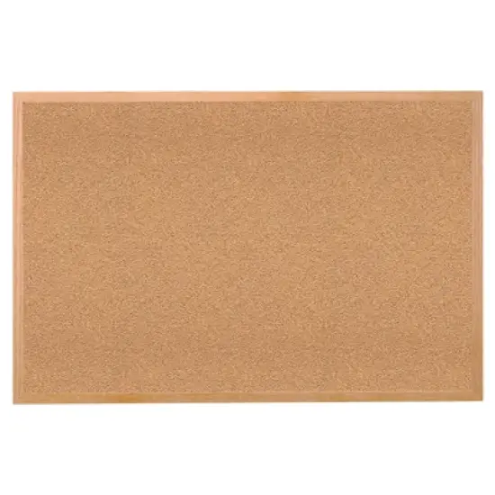 Ghent Natural Cork Bulletin Board with Wood Frame, 2'H x 3'W image {1}