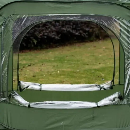 Outsunny 8' x 4' x 4' Portable Pop up Greenhouse, Garden Canopy Hot House, 4 Zipper Doors for Growing Tropical Plants, Flowers, Herbs, image {4}