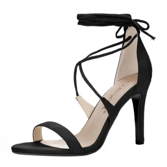 Allegra K Women's Stiletto Heel Lace-up Sandals image {7}