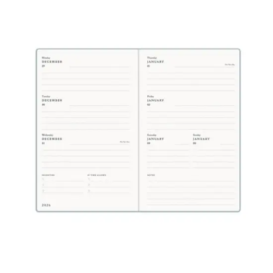 Morris & Co. by Blue Sky 5"x8" 2026&nbsp;Weekly/Monthly Bookbound Planner Hardcover Debossed Chrysanthemum Blue image {4}