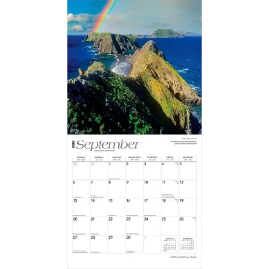 BrownTrout California National Parks 2026 12"x24" Hanging Square Wall Calendar Plastic-Free image {3}